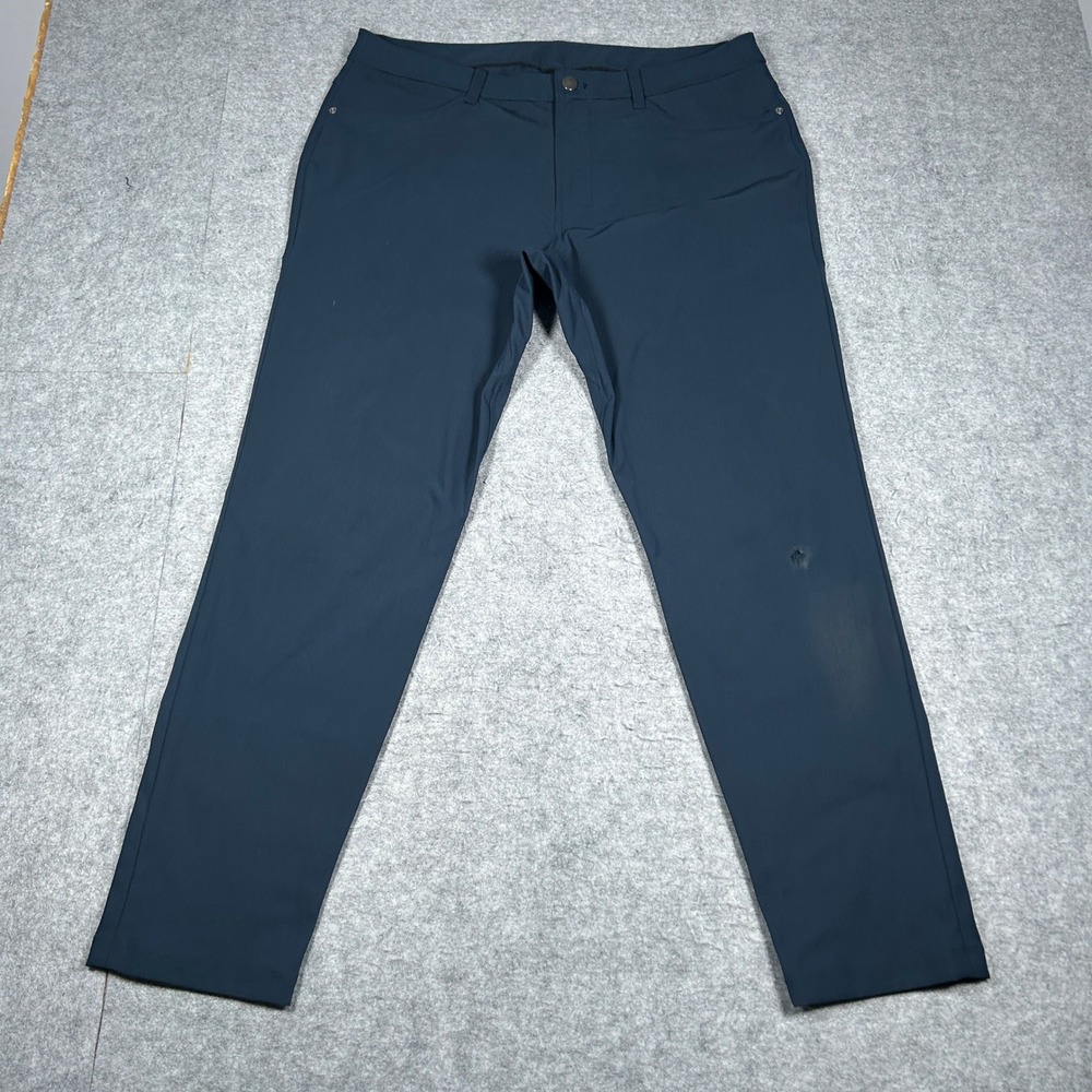 Lululemon Pants Men 36 Blue ABC Classic Fit Warpstreme Trousers Golf Casual